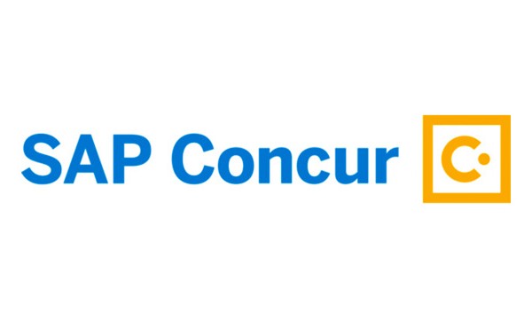 The SAP Concur logo, blue text on white background, with an orange square containing the letter C.
