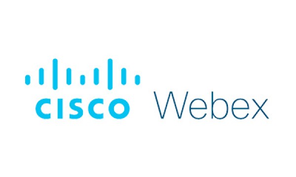 Cisco Webex logo with a blue and white color scheme, showcasing the company's branding and identity.