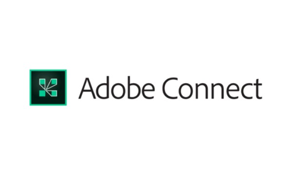Adobe Connect logo with a black background and a green square in the center.