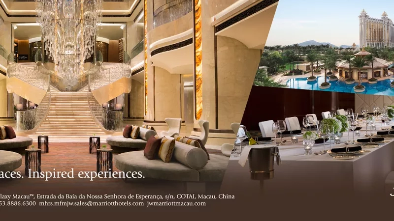 JW Marriott Hotel Macau, the city's newest luxury hotel, offers innovative spaces and inspired experiences for meetings.