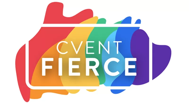 The Cvent Fierce logo is displayed on a white background with various colors and shapes.