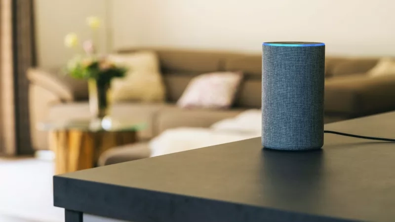Smart hotel with voice-controlled technology to enhance the guest experience and convenience.