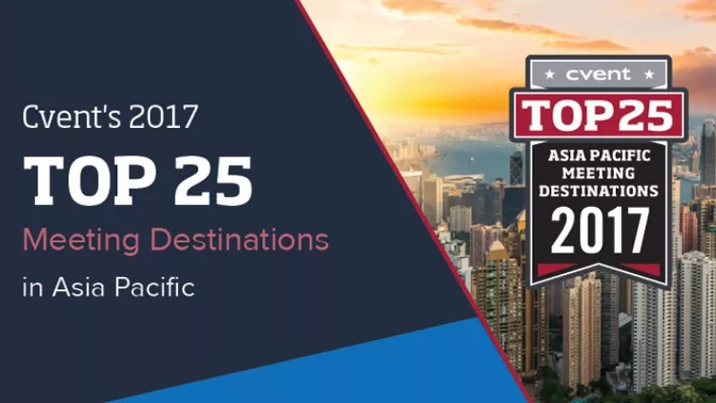 An image of a poster that contains the text "Top 25 Meeting Destinations in Asia Pacific".