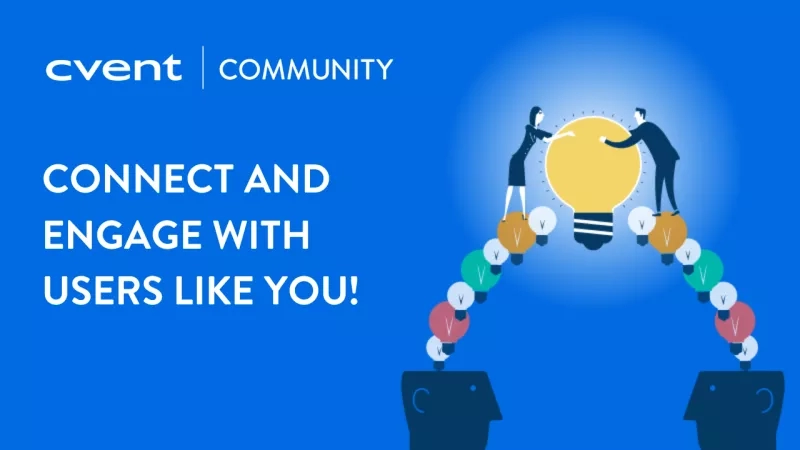 A poster with text "Connect and Engage with Users like You!" and a drawing of two people and lightbulbs.