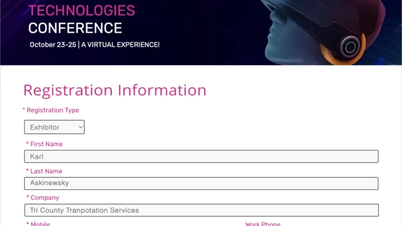 Bluecorp's Future Technologies Conference page with details about registration, dates, and virtual experience information.