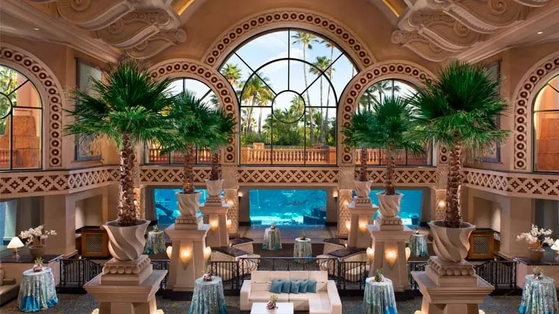 The Palm Court Lobby at The Ritz-Carlton, Laguna Niguel is a luxury resort.