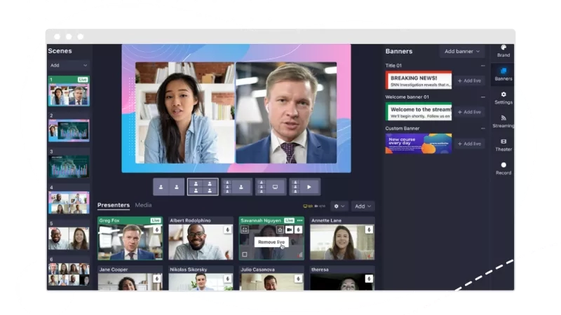 Cvent Virtual Event Solutions Attendee Hub showing a group of people on a virtual event.