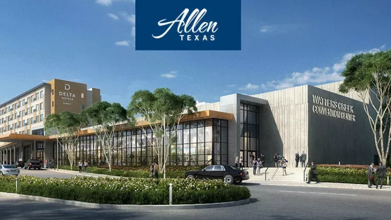 An artist's rendering of the Allen, Texas, Delta Hotel and Walter Creek Convention Center.