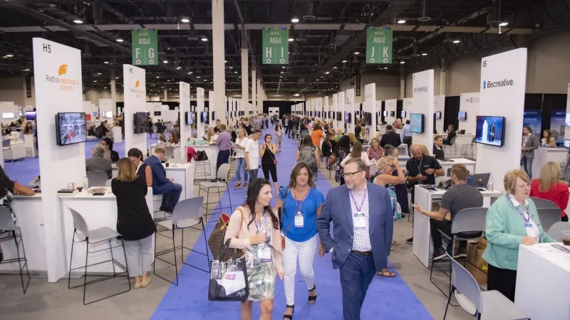 Aisle F G at the AIsle Connect at the 2019 PCMA Conference.