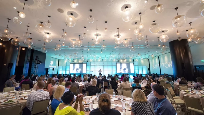 Epic Conference attendees enjoy a meal at the Elite Hotel in downtown Nashville, Tennessee.