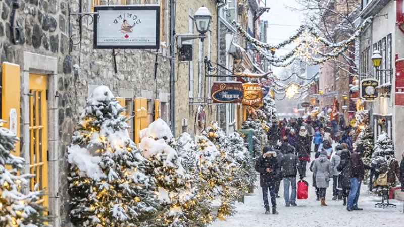 Petit Champlain is a historic district in Quebec City, Canada, known for its charming narrow streets and traditional architecture.