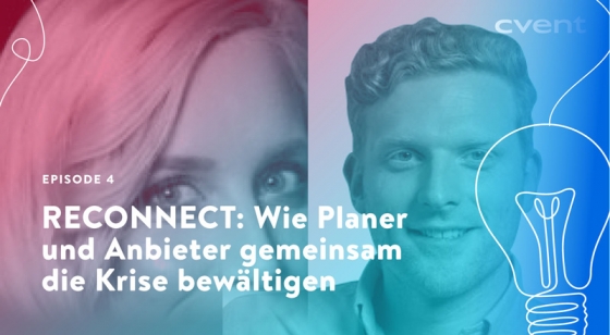 Podcast episode cover with pink and blue background, two smiling faces, and a lightbulb logo.