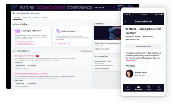 Cvent hybrid event solutions let you customize attendee experience