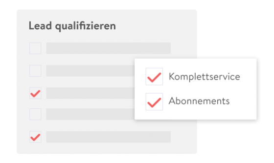 Qualify leads with a pop-up that has two boxes: Complete Service and Appointments.