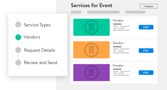 Vendor marketplace image showing two vendors available to add to a service.