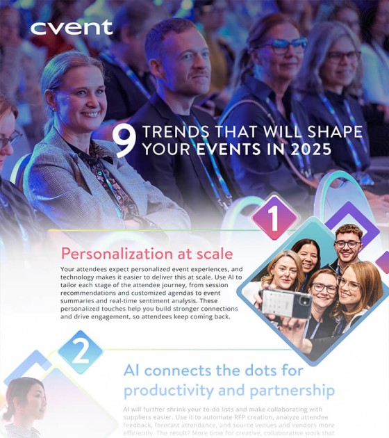 A visual infographic showing trends that will shape events in 2025.