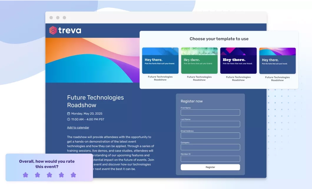A collection of Cvent product's illustration